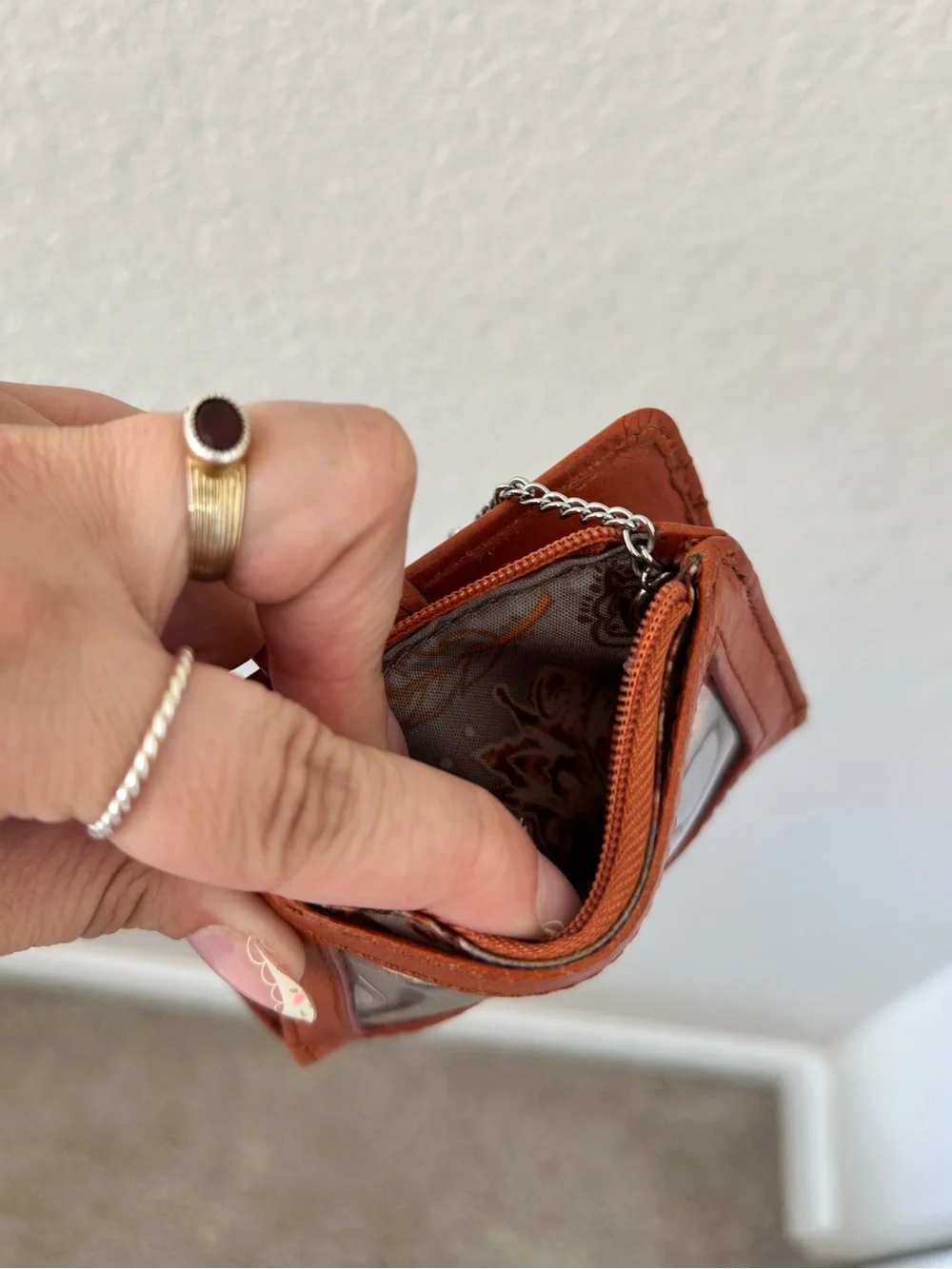 hobo val indexer brown leather card holder